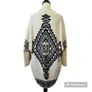 NWT MaxSport Upside Down Reversible Southwestern Print Oversized Cardigan